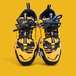 Kids Yellow and Black Sneakers